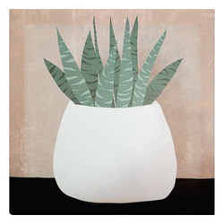 Tablou canvas JENNIFER, desen cu planta in ghiveci, 28 x 28 cm