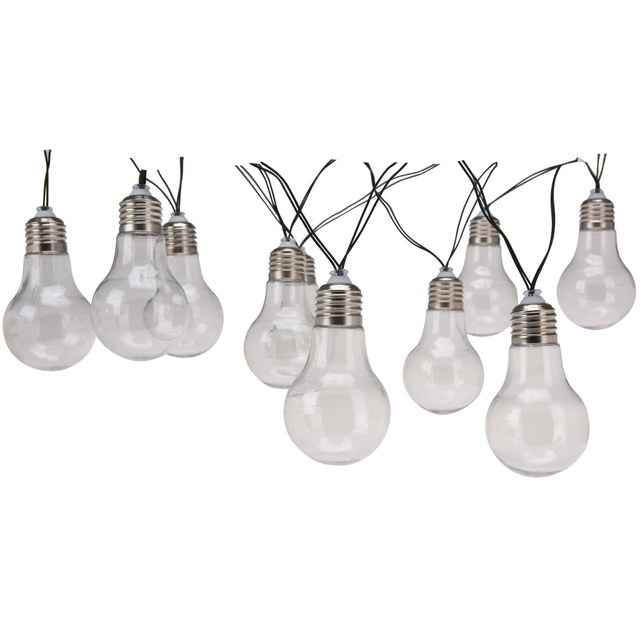 Ghirlanda gradina PARTY, solara, 10 lumini in forma de bec