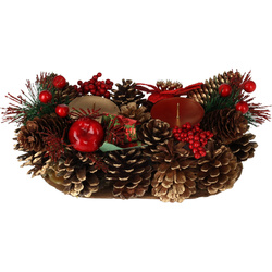 Suport lumanare, decor de Craciun, pentru 2 lumanari