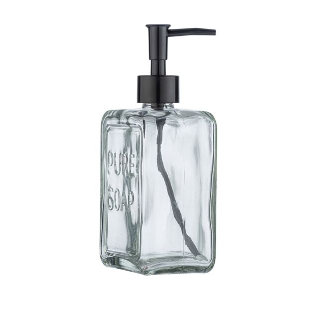 Distribuitor de sapun lichid PURE, sticla transparenta, 550 ml, Wenko