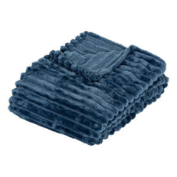 Pătură flanelată din cord 130 x 170 cm -albastră