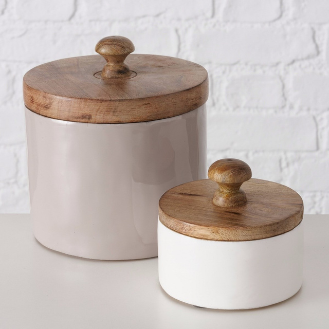 Cutie depozitare Pelia, lemn de mango, 2 buc