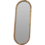 Oglindă de perete cu ramă din lemn de mango OVAL, 28 x 2,5 x 77,5 cm
