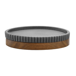 Sapuniera striata cu suport din lemn de salcam NIAGARA