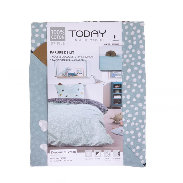 Lenjerie de pat pentru copii MAGIC JUNGLE cu urechiușe, 100% bumbac