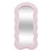 Oglindă cu ramă roz cu volănaș AYNA, 30 x 60 cm