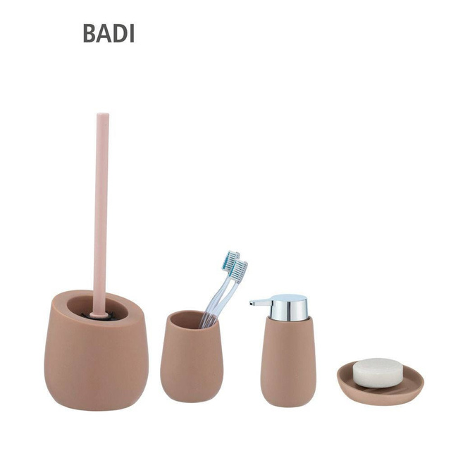 Pahar ceramic pentru periuțe de dinți BADI, gri, Wenko