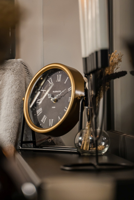 Ceas de masa LUCA, Ø 21 cm, negru