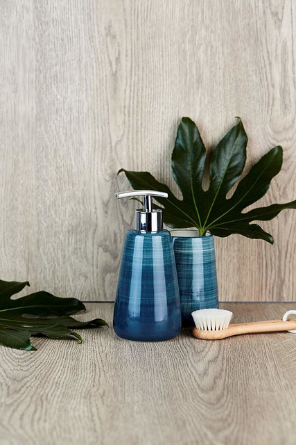 Recipient pentru periuțe de dinți POTTERY PETROL, WENKO, turcoaz