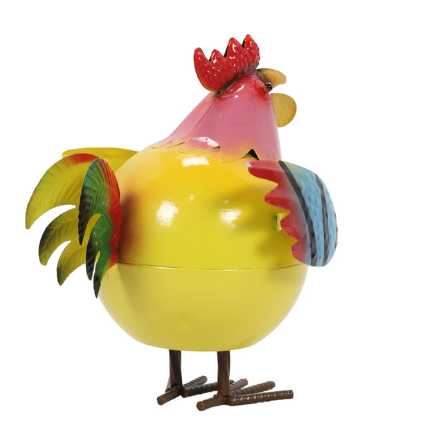 Figurină colorată de cocoș din metal, 21 x 25 x 28 cm