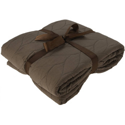 Patura matlasata pentru pat, maro, 200 x 220 cm