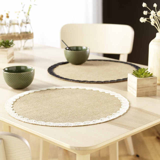 Individual de iuta DARLA, Ø 38 cm