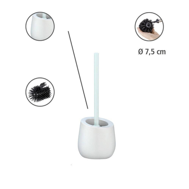 Perie WC cu suport BADI, Gri, 38x13,5x13,5, Wenko