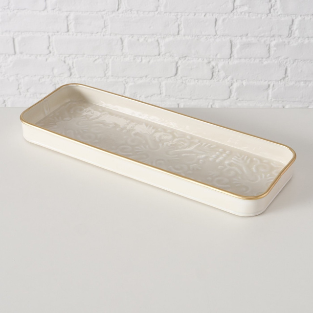 Platou dreptunghiular Estama, 35 x 13 cm, alb