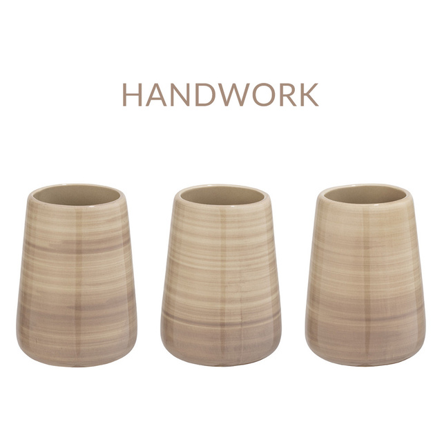 Recipient pentru perie POTTERY + perie WC, WENKO, bej