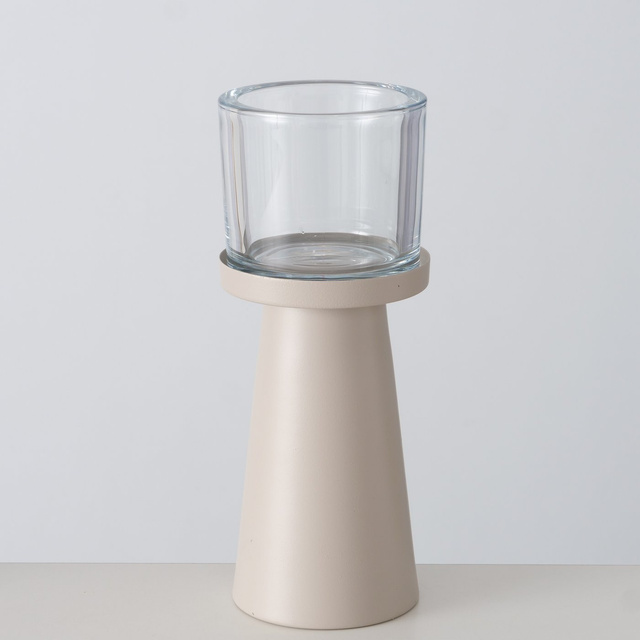 Set 2 sfeșnice moderne Pius, alb