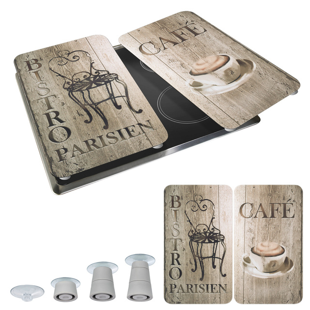 Plăci de protecție din sticlă pentru aragaz, CAFE BISTRO - 2 bucăți, WENKO, bistro