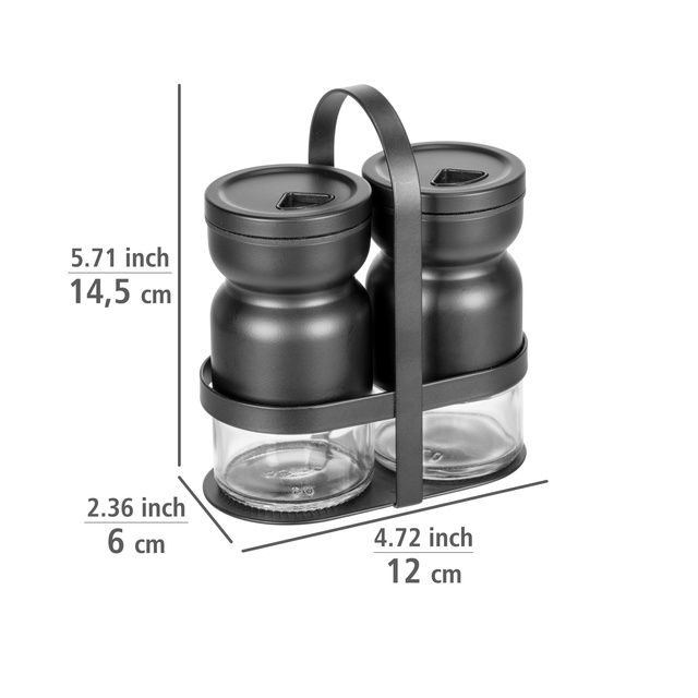 Recipiente de sare și piper pe un suport metalic, Melli, WENKO