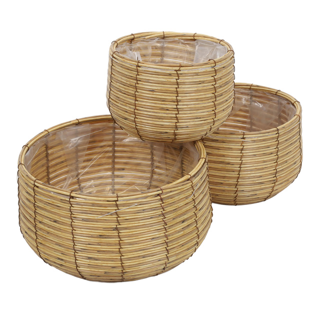 Huse pentru ghivece împletite, 3 buc în diferite dimensiuni