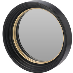 Oglindă rotundă cu ramă neagră DEM, Ø 40,5 cm