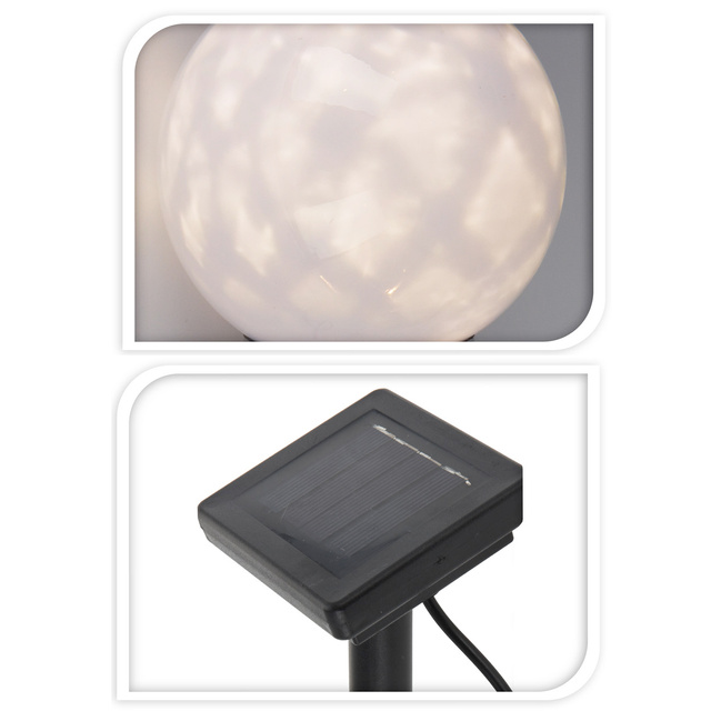 Lampa solara sfera, Ø 15 x 47 cm, 4 LED-uri