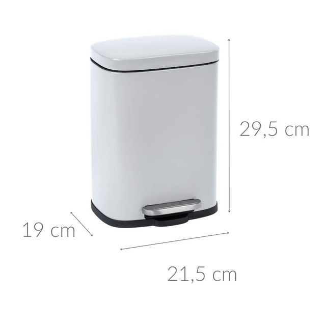 Coș de baie cu pedală Easy Close 5l, alb, Wenko