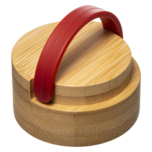 Recipient apa din sticlă cu mâner din silicon, Portocaliu, 550 ml