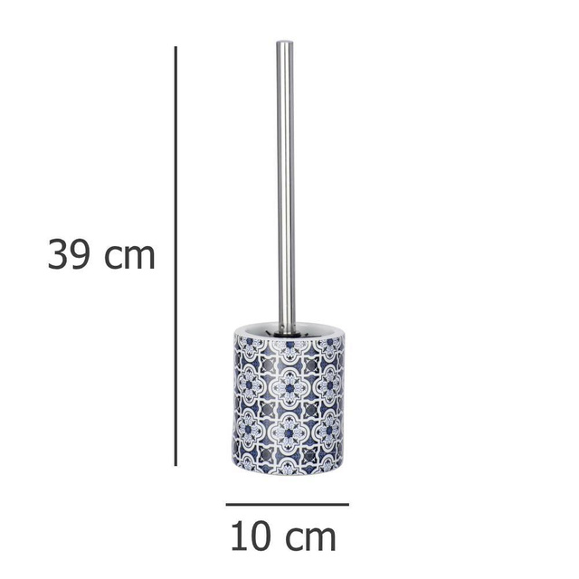 Perie WC cu suport Lorca, Alb/Albastru, 39x10x8 cm, Wenko