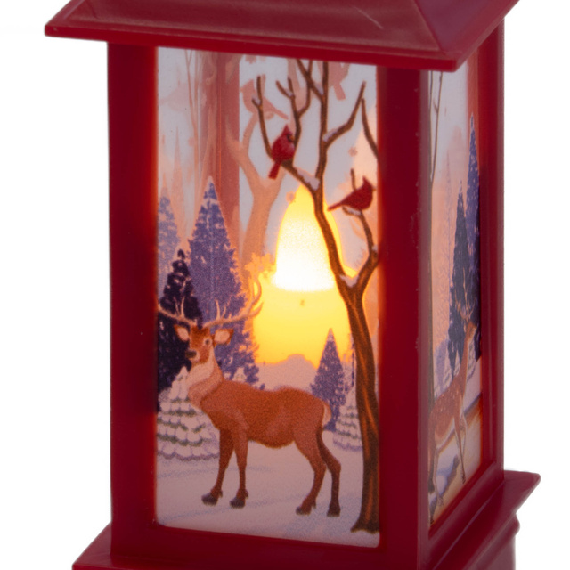 Felinar LED metalic cu motiv de Craciun