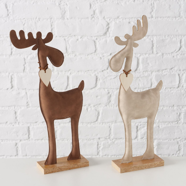 Figurina de ren handmade BOONER, 34 cm, maro