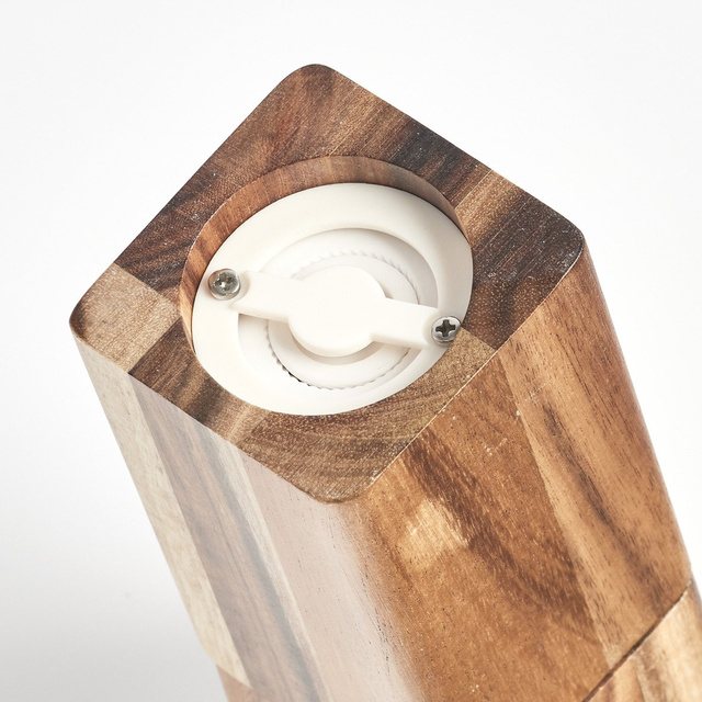 Rasnita manuala de sare si piper, 21 x 5 cm, lemn de salcam, ZELLER