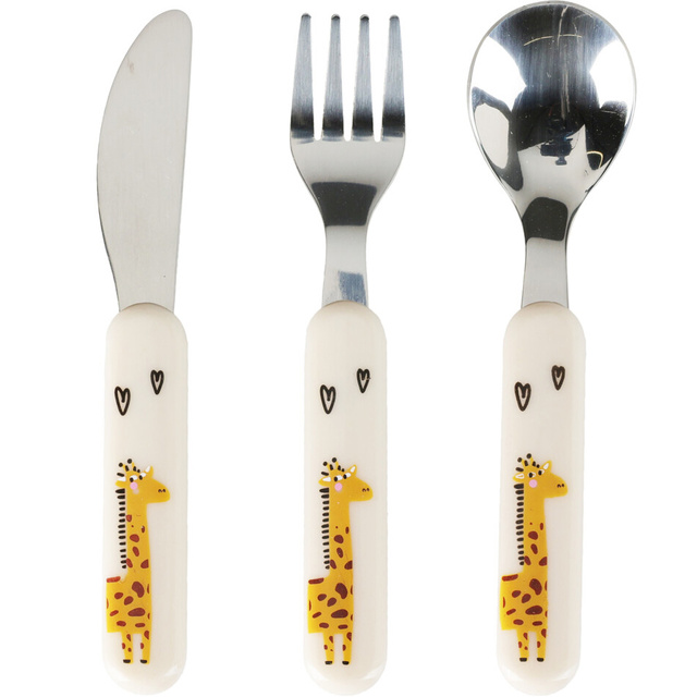 Set de tacamuri pentru copii cu maner din plastic, 3 bucati
