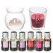 Set suport, lumânare + uleiuri parfumate, 8 elemente