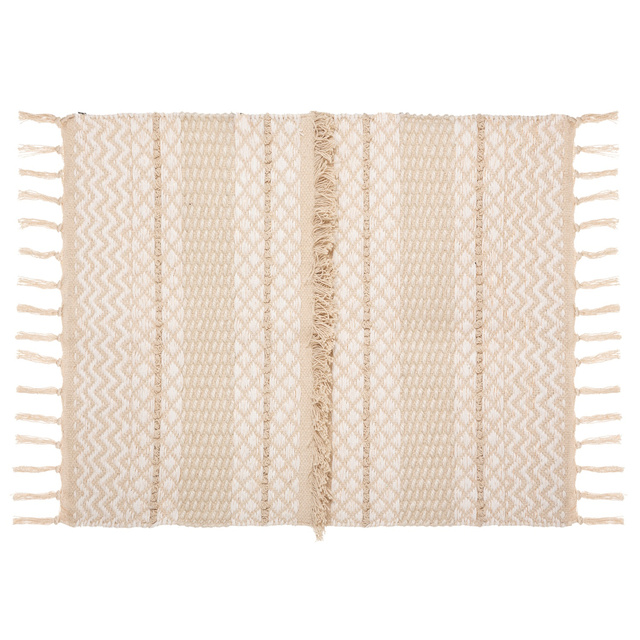 Covor bej Cot Sand, bumbac, boho, 60 x 90 cm