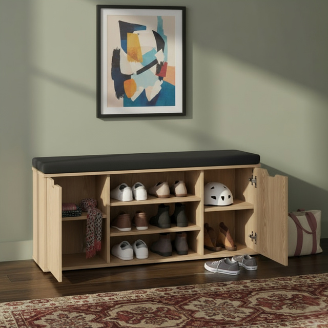 Dulap pentru pantofi cu loc de șezut PORTA, 103 x 30 x 46 cm