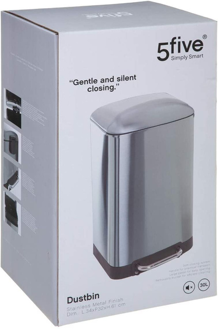 Cos de gunoi din metal, cu pedala, 30L