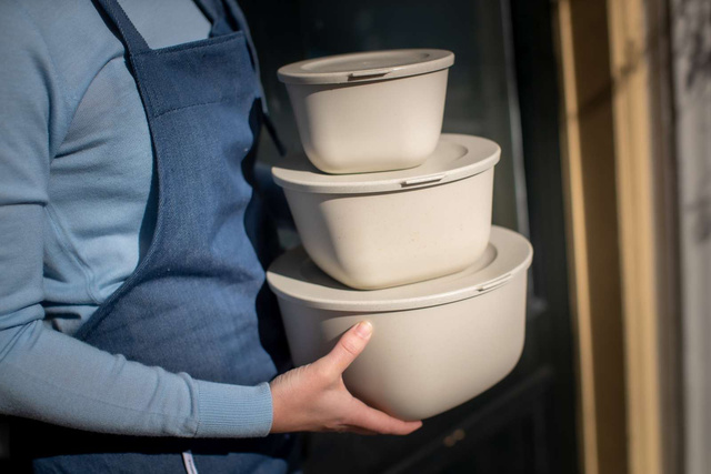 Cutie cu capac 1l + 2l + 4l, CONNECT BOX SET STOCKHOLM, set de 3, KOZIOL