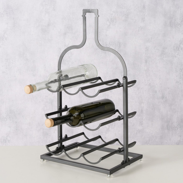 Suport metalic pentru vin în formă de sticlă BOTELLA, înălțime 54,5 cm