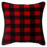 Pernă cu carouri roșii, poliester, 45 x 45 cm