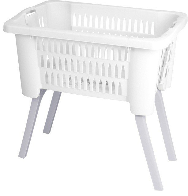 Coș de rufe, recipient cu picioare - 38l, alb