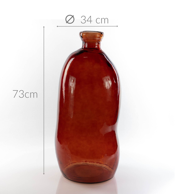 Vază mare din sticlă reciclată DAME JEANNE, 73 cm