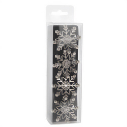 Ineluri argintii pentru șervețele cu motiv sărbătoresc, 4 buc.