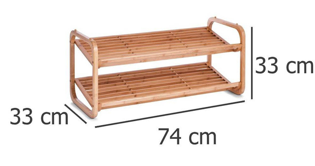 Suport din bambus pentru pantofi, încălțăminte, 2 niveluri, ZELLER