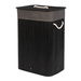 Coș de rufe negru din bambus, 80 l