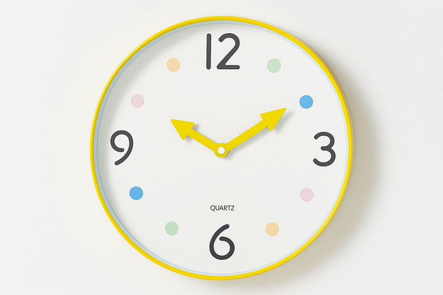 Ceas pentru camera copilului SAFI, Ø 25 cm, galben