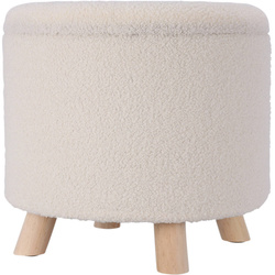 Puf rotund tapițat cu spațiu de depozitare TEDDY, Ø 40 x 37 cm