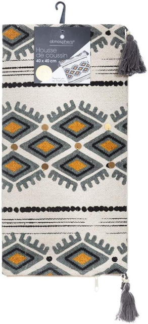 Pernă decorativă etnică AZTEC, 40 x 40 cm, cu paiete