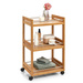 Cărucior de bucătărie din bambus cu 3 niveluri, 46 x 38 x 76 cm, bambus