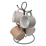 Set de 4 cani cesti pe suport metalic LEO, 140 ml