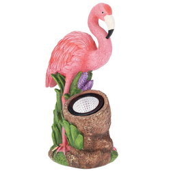 Figurină flamingo de grădină cu reflector, 24 x 24 x 10,5 cm